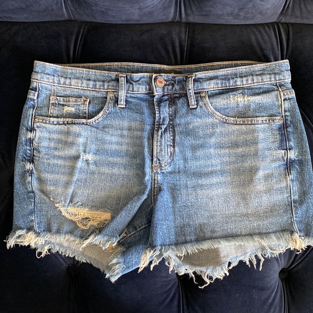 Women’s Not Your Boyfriend’s Silver Jean Shorts, size 30.